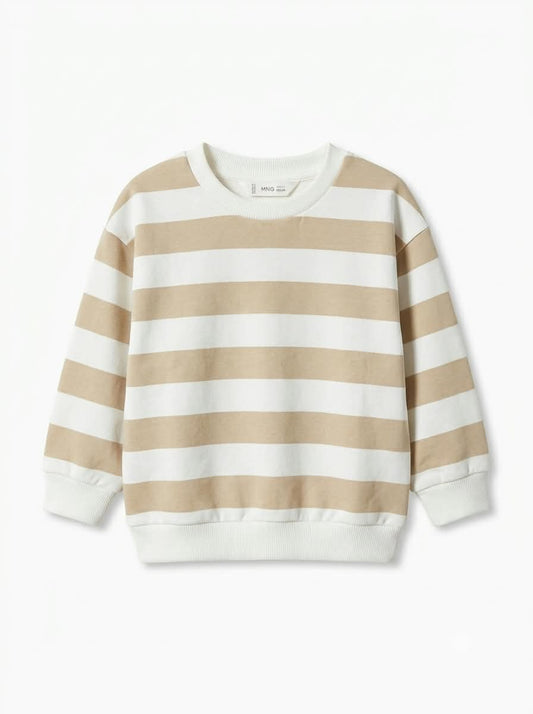 Boys Neutral Striped Long-Sleeve Sweatshirt