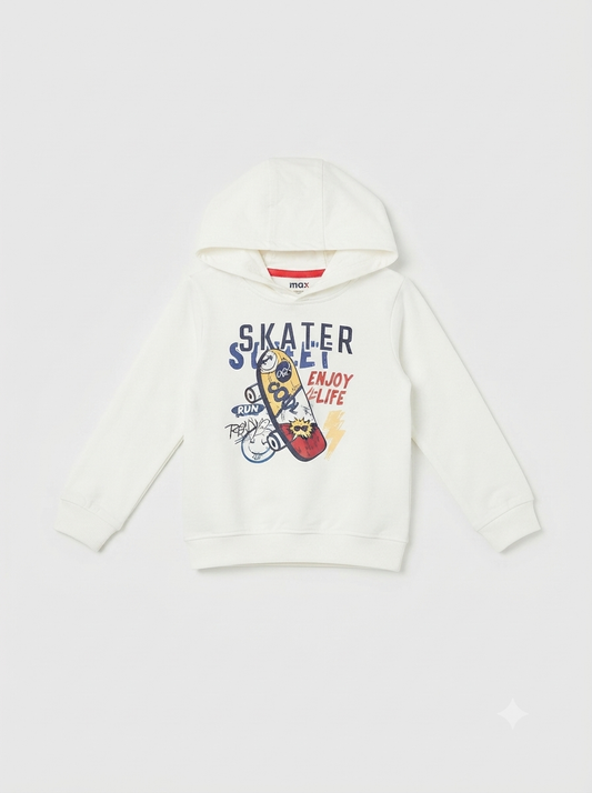 Boys' Skater Graphic Print Hooded Sweatshirt