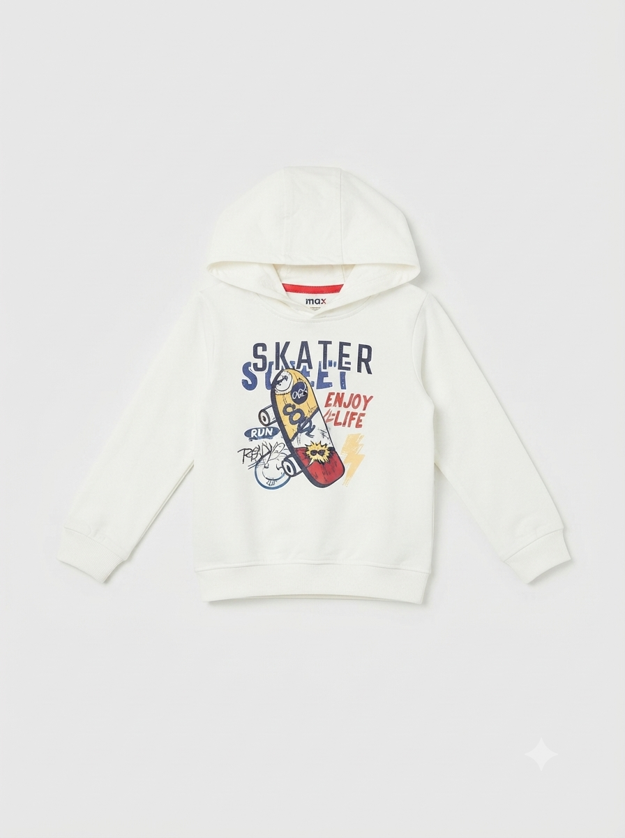 Boys' Skater Graphic Print Hooded Sweatshirt