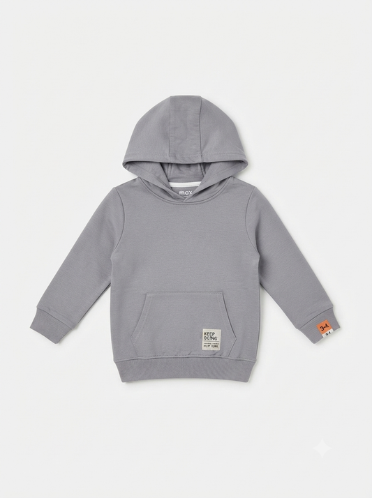 BOYS' Everyday Casual Grey Hooded Sweatshirt