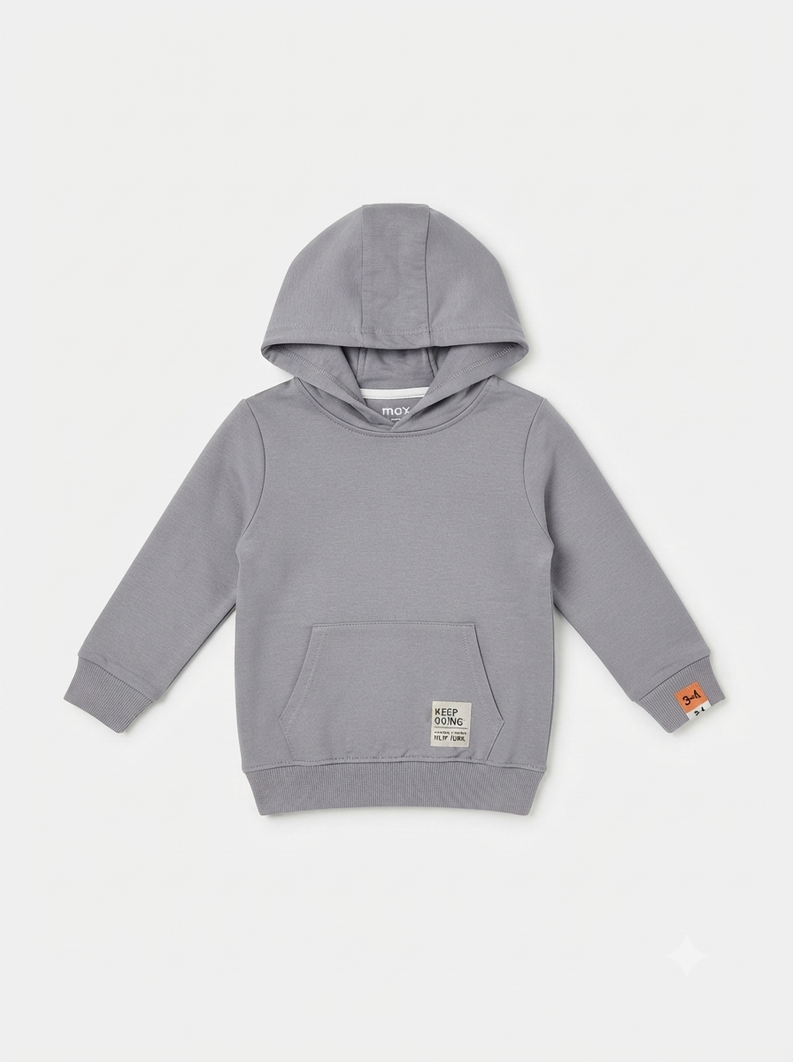 BOYS' Everyday Casual Grey Hooded Sweatshirt