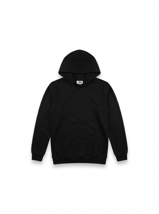 Boys' Classic Black Fleece Pullover Hoodie