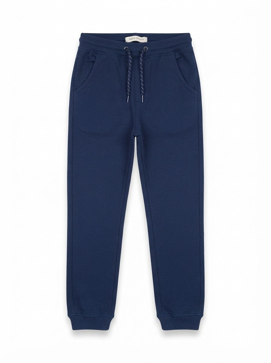 Boys' Navy Blue Fleece Joggers – Comfortable Casual Sweatpants