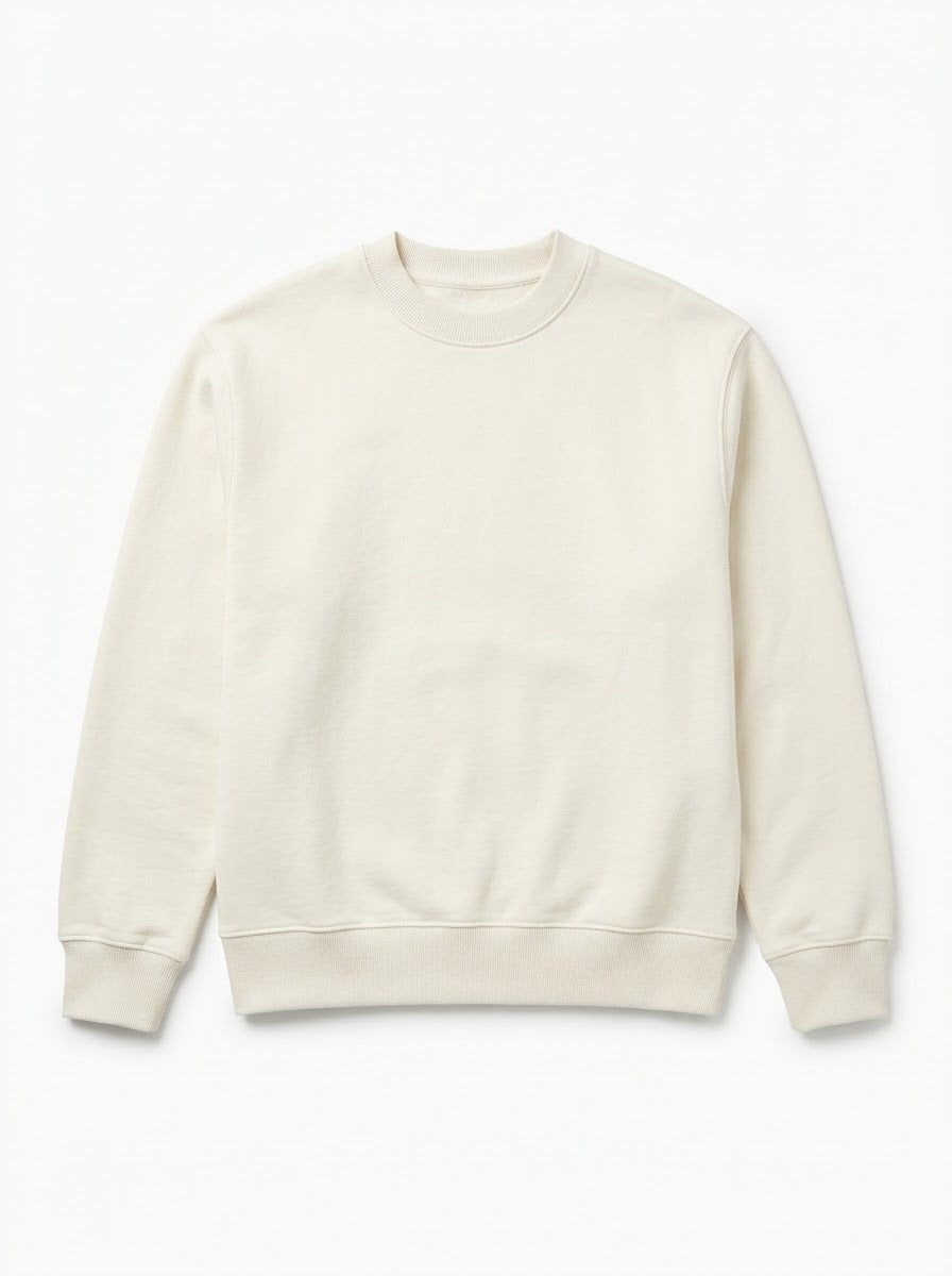 Kids' Off-White Solid Crewneck Sweatshirt