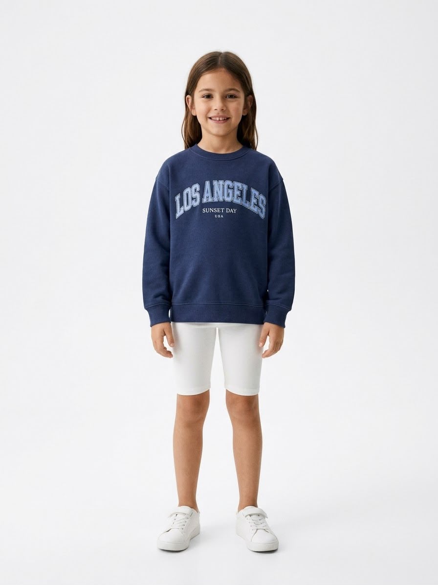 Girls' 2-Piece Graphic Sweatshirt & Shorts Set