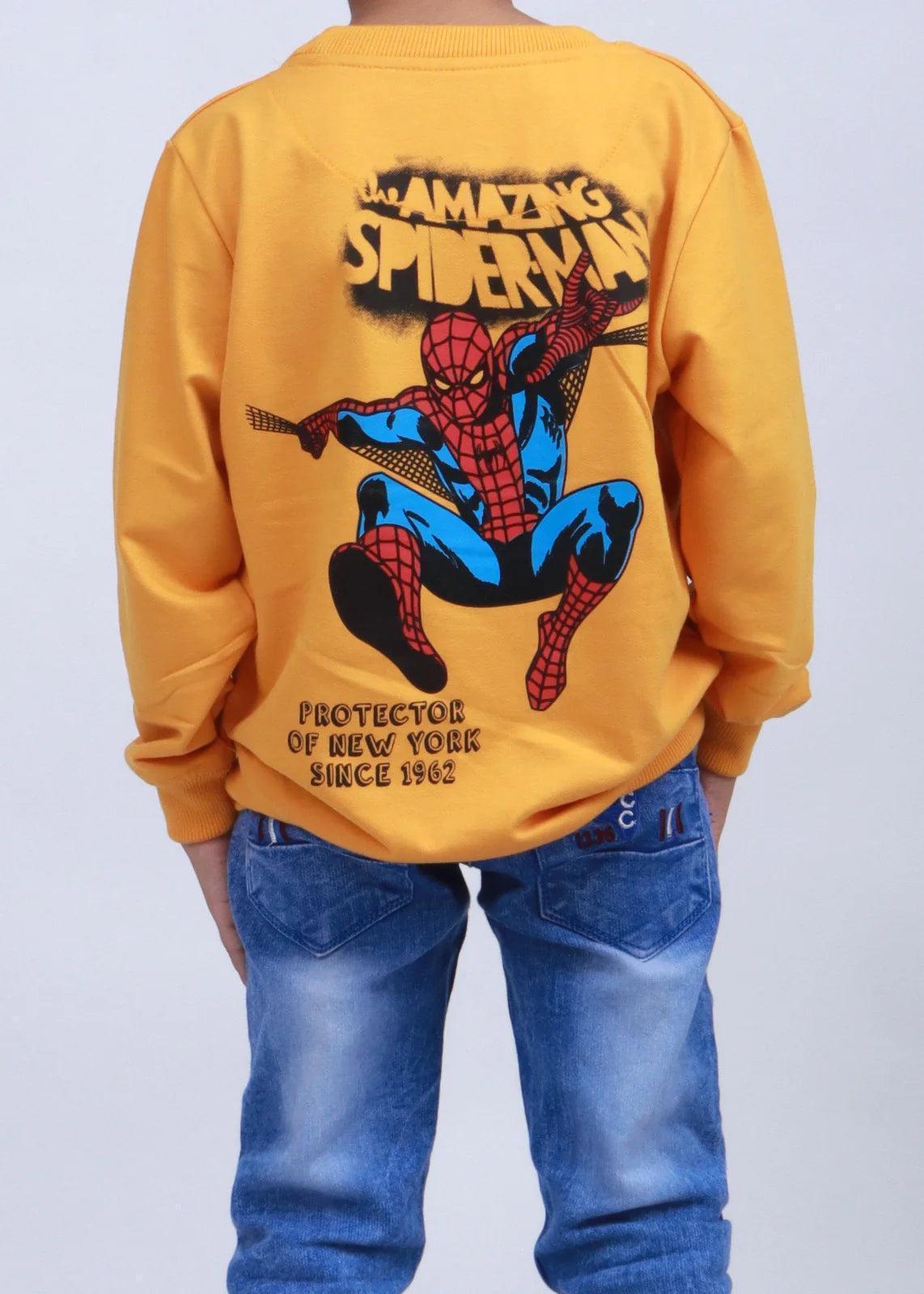 NEXT ORANGE MARVEL SPIDER PRINTED SWEATSHIRT