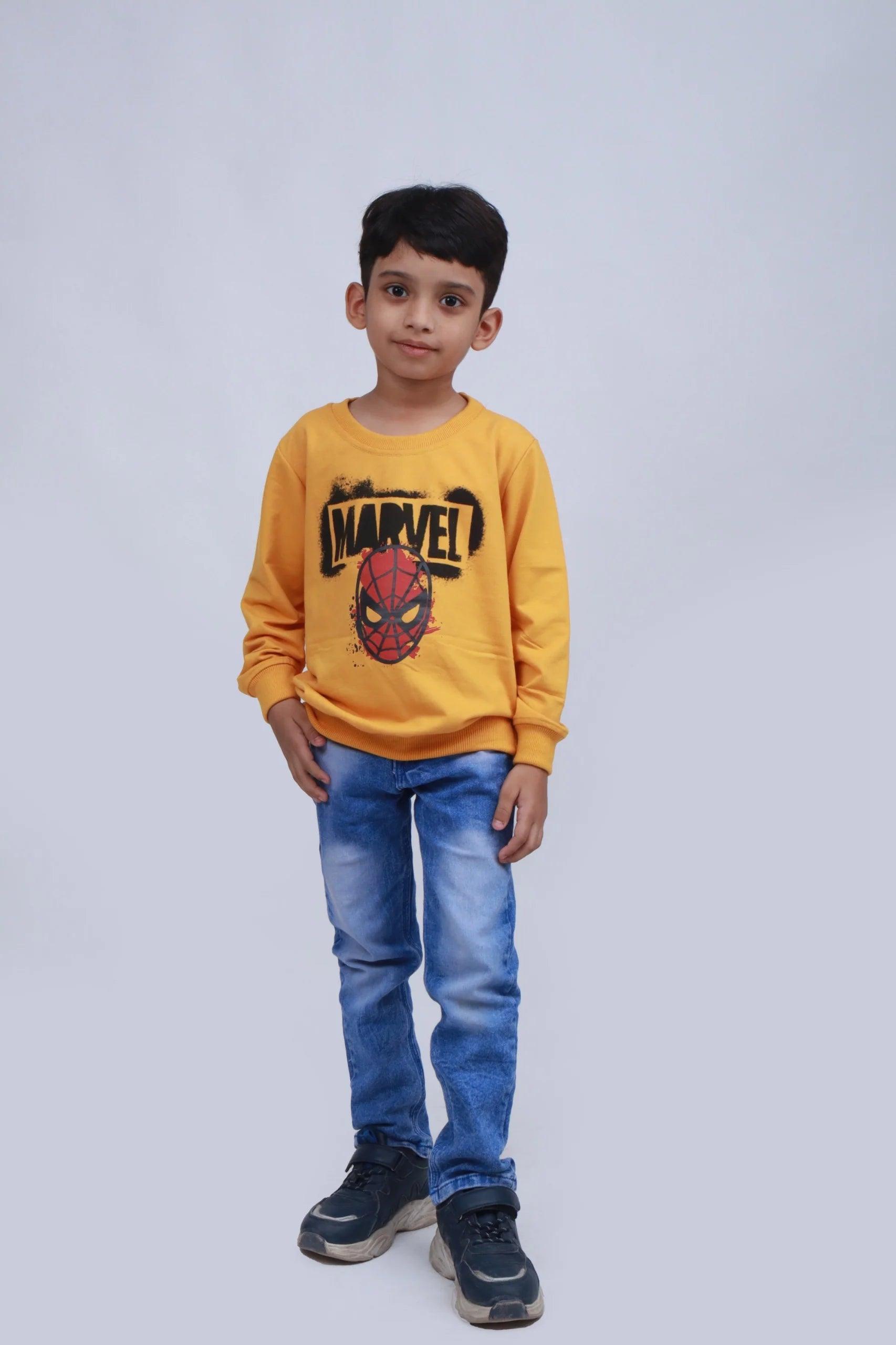 NEXT ORANGE MARVEL SPIDER PRINTED SWEATSHIRT