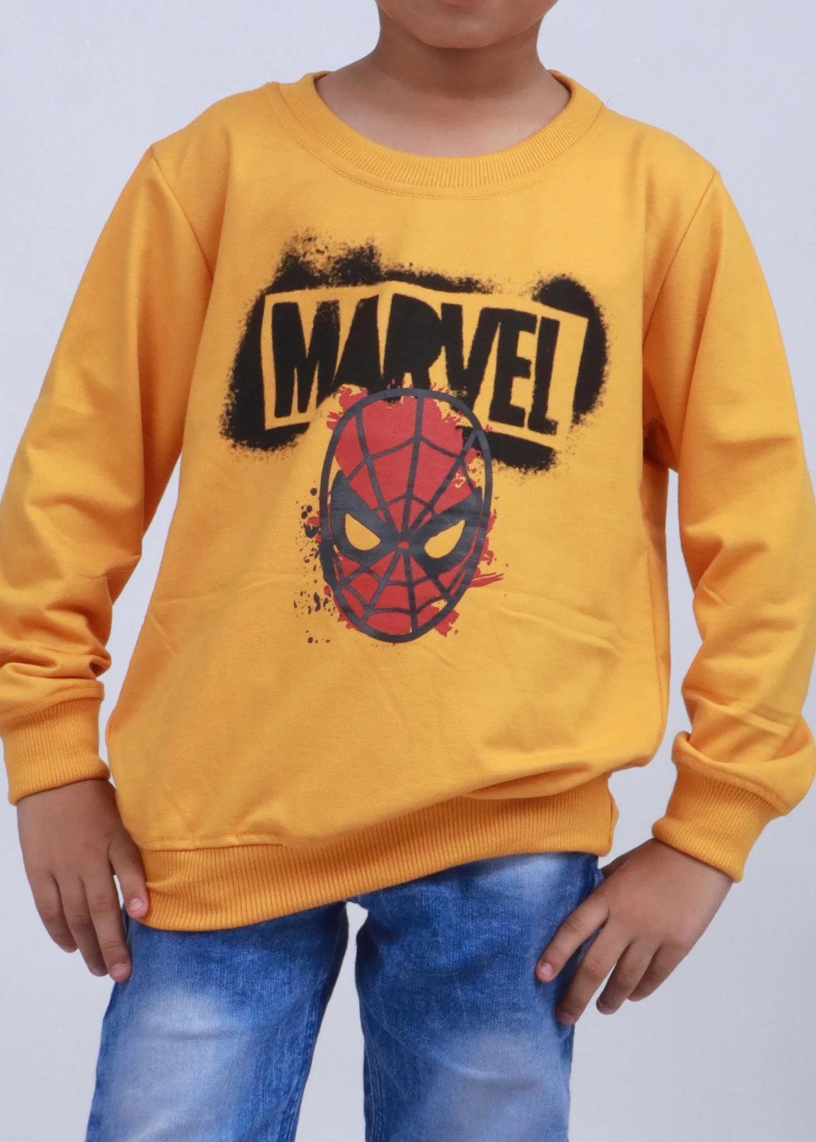 NEXT ORANGE MARVEL SPIDER PRINTED SWEATSHIRT