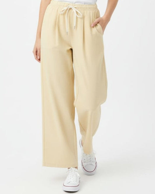 Women's high-waisted wide-leg trousers (polyster)