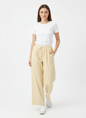 Women's high-waisted wide-leg trousers (polyster)