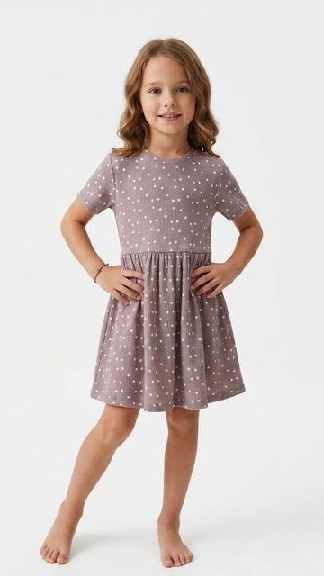 LC WAIKIKI Girls Textured Polka Printed Dress