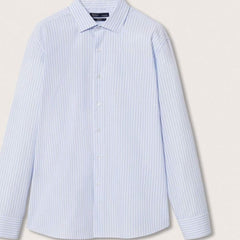 MNG مردوں کی سلم فٹ آسان لوہے کی ملٹی سٹرپڈ شرٹ