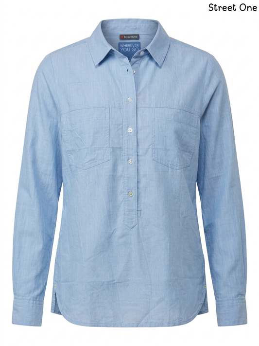Street One Light Blue Half-Button Shirt
