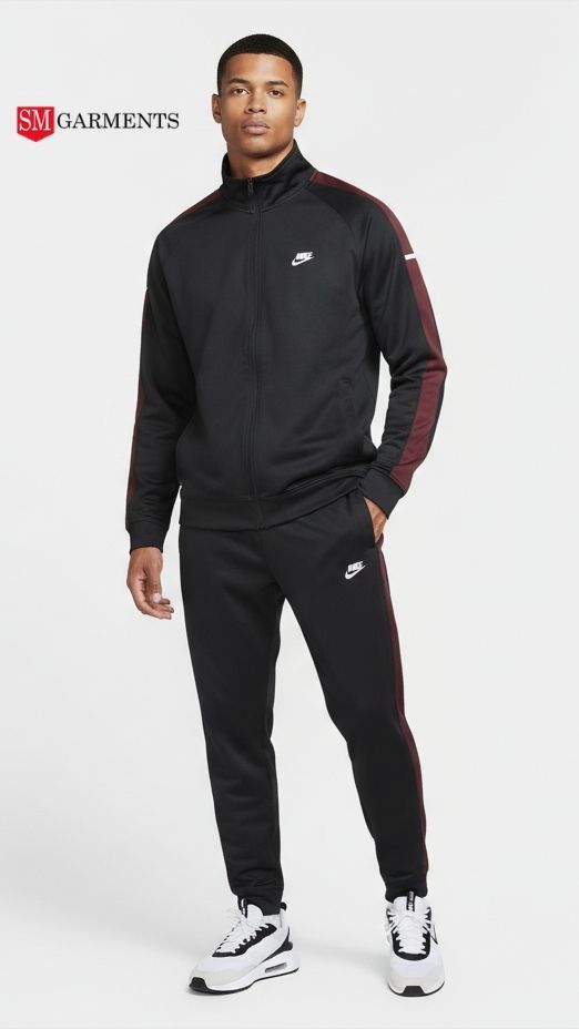 این کے مینز اسپورٹس ویئر سیاہ ایتھلیٹک ٹریک سوٹ