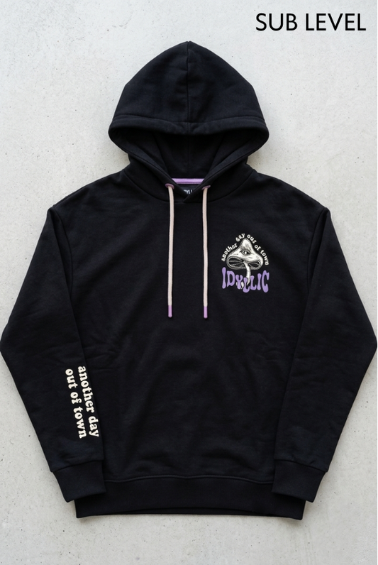 SUB LEVEL WOMENS BACKPRINT BLACK HOODIE