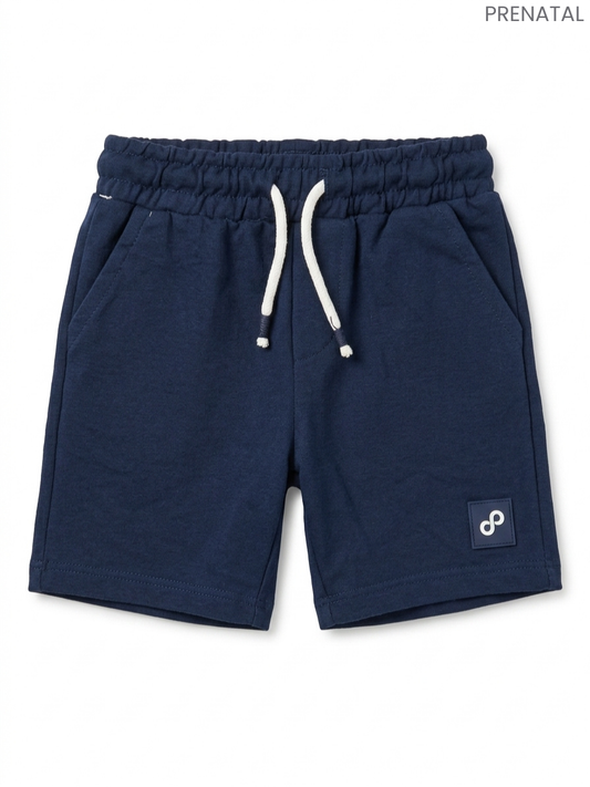 PRENATAL Kids' Navy Blue Sweat Shorts | Casual Drawstring Cotton Shorts