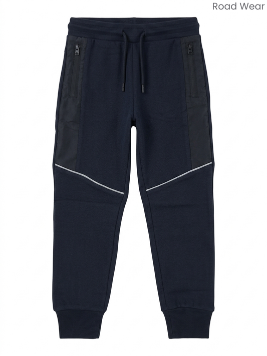 Road Wear Boys' Black Utility Joggers | Athletic Sweatpants with Zip Pockets