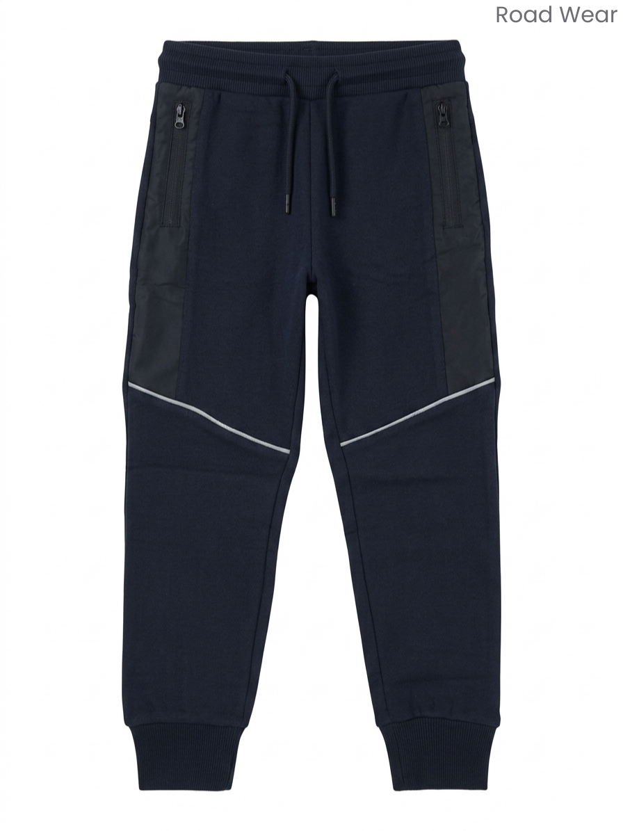 Road Wear Boys' Black Utility Joggers | Athletic Sweatpants with Zip Pockets
