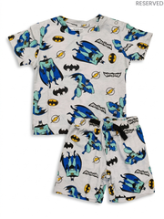 Reserved Kids Light Grey Batman Graphic T-Shirt & Shorts 2-Piece Set