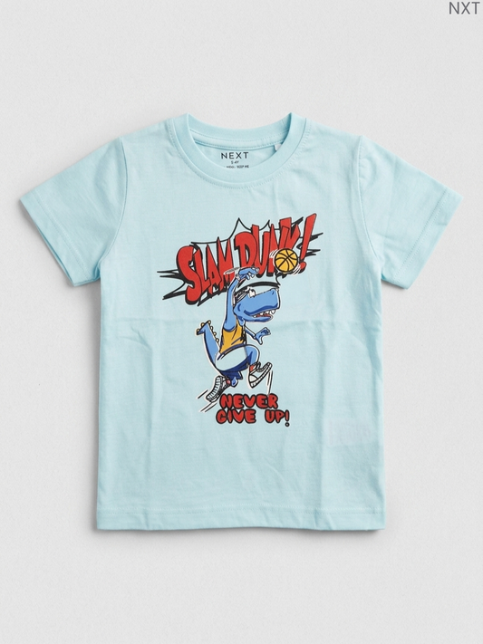Boys' "Slam Dunk" Dinosaur Graphic Short Sleeve T-Shirt