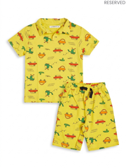 Boys' Transport & Car Print Polo Shirt and Shorts Set