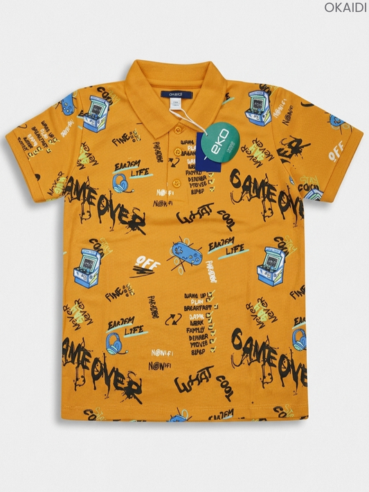 Boys' Gaming & Arcade Print Polo Shirt