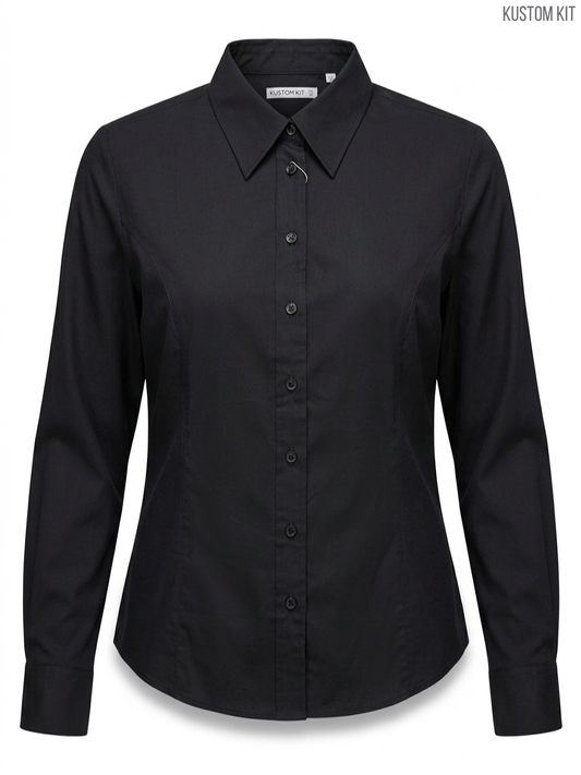 Kustom Kit Women's Black Long-Sleeved Shirt