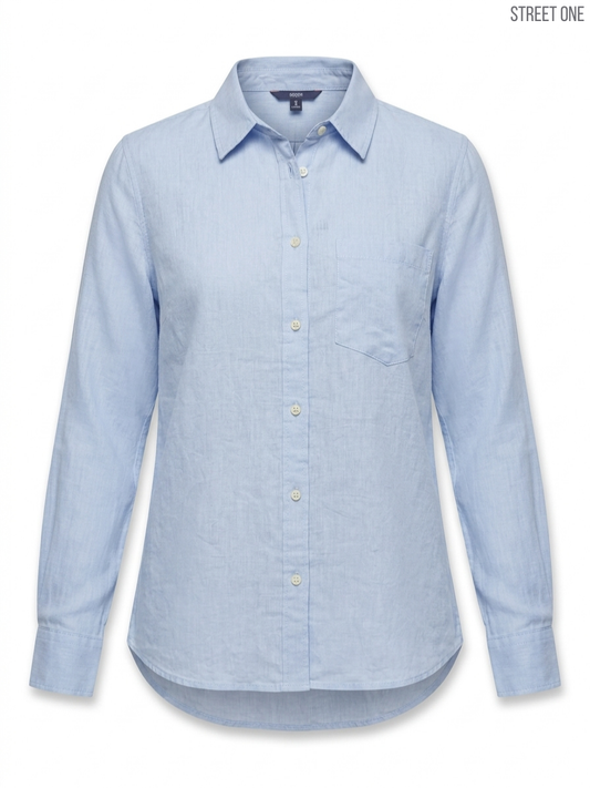 Street One Women's Light Blue Long-Sleeved Shirt