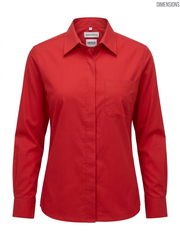 Dimensions Women's Red Long-Sleeved Shirt