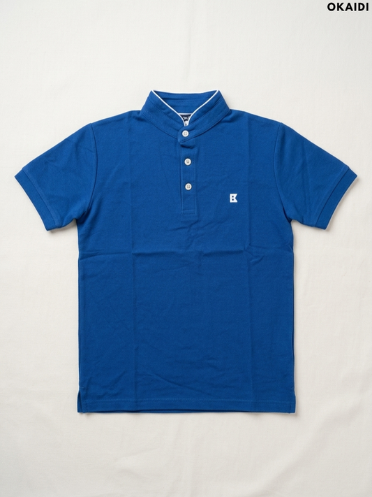 OKAIDI Boys' Royal Blue Logo Polo Shirt | Casual Kids Wear