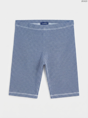 OKAIDI Girls' Blue Floral Print Capri Leggings | Casual Activewear