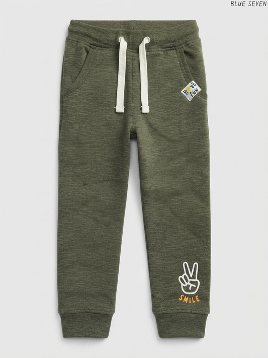 BLUE SEVEN Kids' Olive Green Drawstring Joggers | Casual Activewear