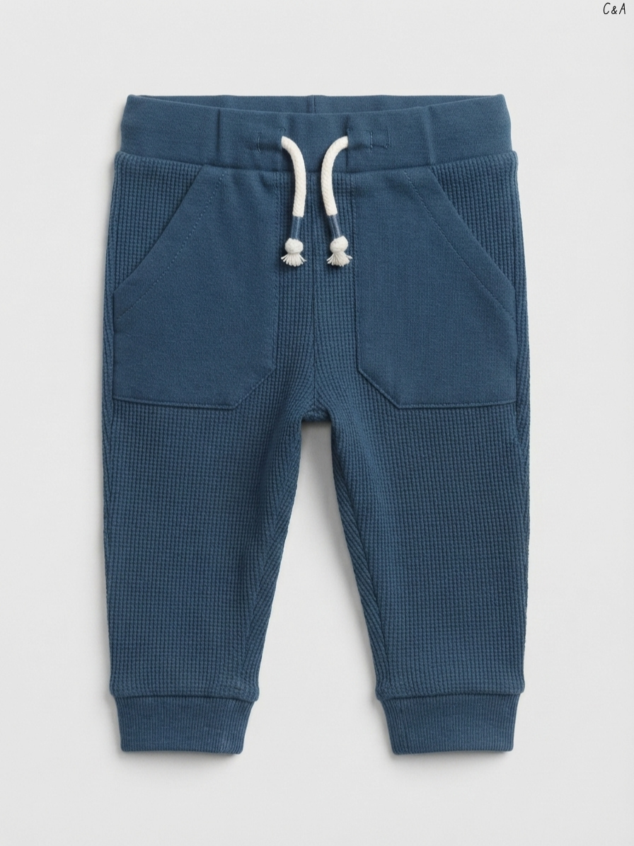 Kids' Blue Waffle Knit Joggers | Casual Activewear
