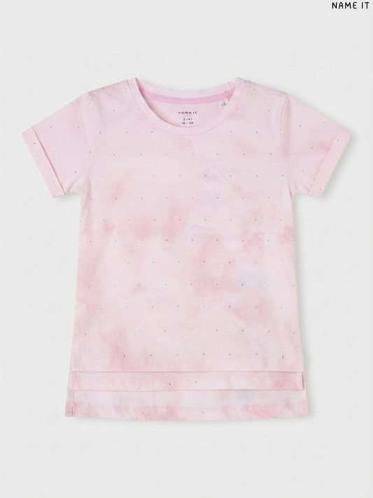 Name It Tie-Dye Rhinestone Girls' T-Shirt (Pink)