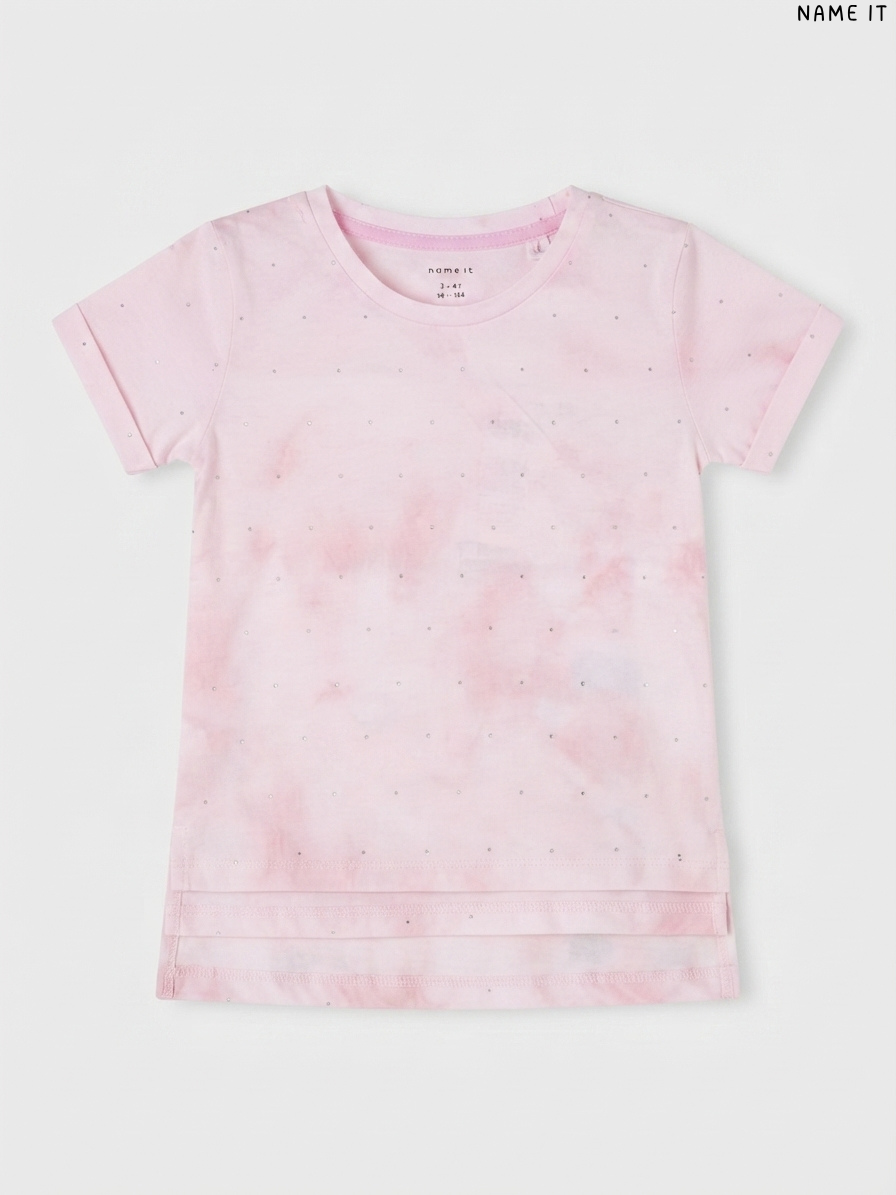 Name It Tie-Dye Rhinestone Girls' T-Shirt (Pink)