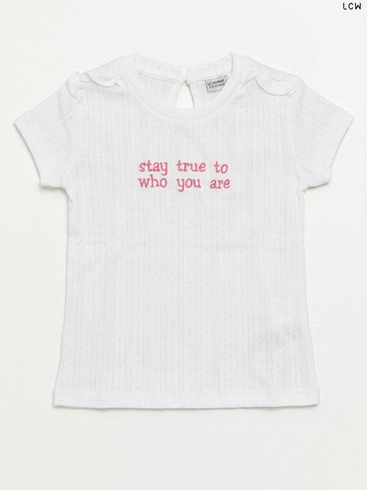 LCW "Stay True to Who You Are" Girls' T-Shirt (White)