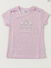 LCW Floral Print Girls' T-Shirt (Lilac)