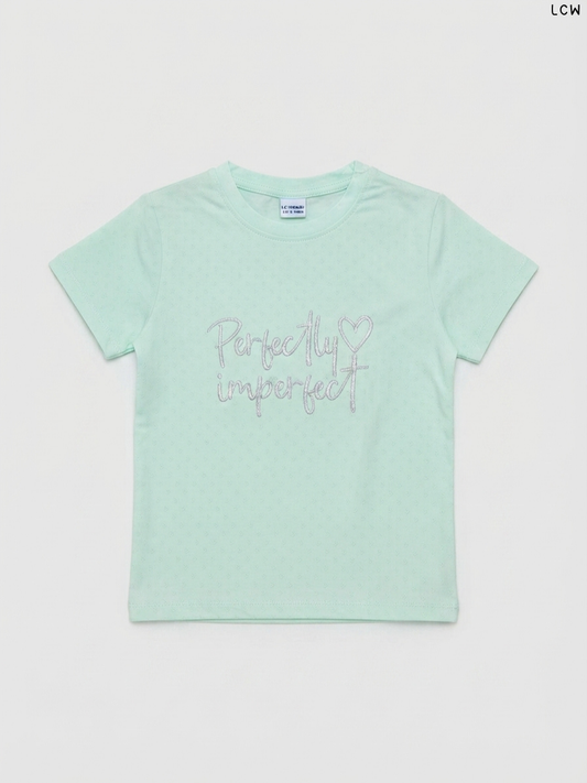 LCW Kids' Mint Green "Perfectly Imperfect" T-Shirt | Casual Summer Wear