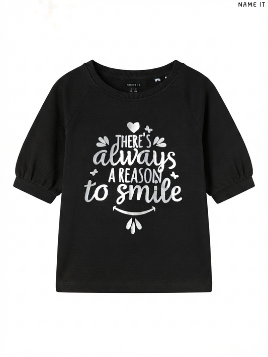 NAME IT Kids' "There's Always a Reason to Smile" T-Shirt | Casual Wear