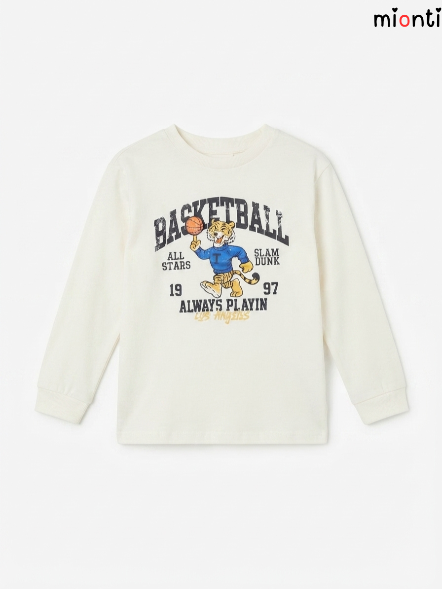 Kids BASKETBALL Tiger Graphic Long-Sleeve T-Shirt – mionti