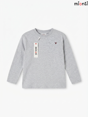 Kids' Heather Grey Minimalist Deer Logo Long-Sleeve T-Shirt – mionti
