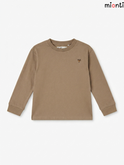 Kids' Taupe Minimalist Deer Logo Long-Sleeve T-Shirt – mionti