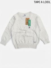 Kids' Light Grey Textured Knit Pullover Sweater – TAPE A LOEIL