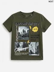 Kids' Olive Green "EXPLORE THE CITY" T-Shirt – NEXT