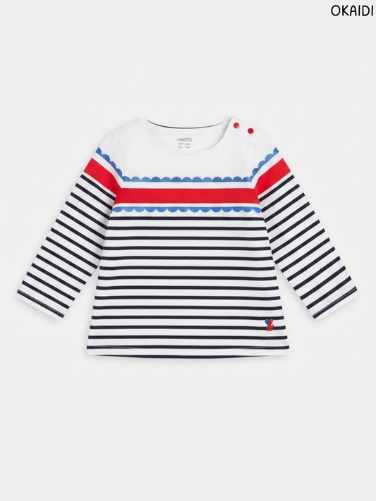 Kids' Striped Scallop T-Shirt – OKAIDI