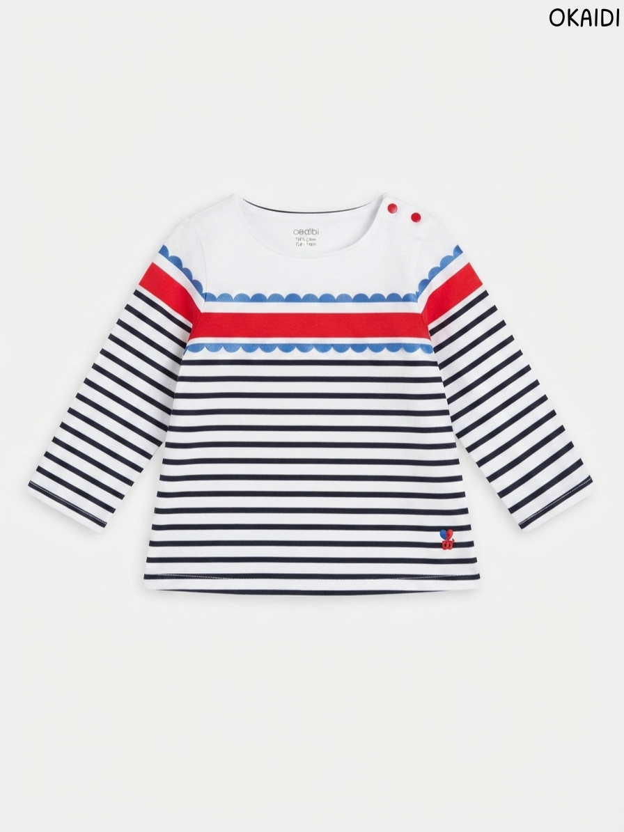Kids' Striped Scallop T-Shirt – OKAIDI
