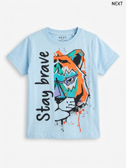 Kids' Blue "Stay Brave" T-Shirt – NEXT