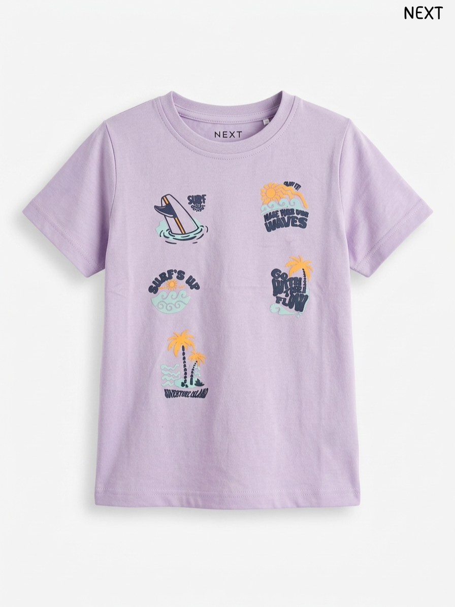 Children's Multi-Icon Surf Print Short-Sleeve Tee – NEXT