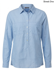 Street One Light Blue Half-Button Shirt
