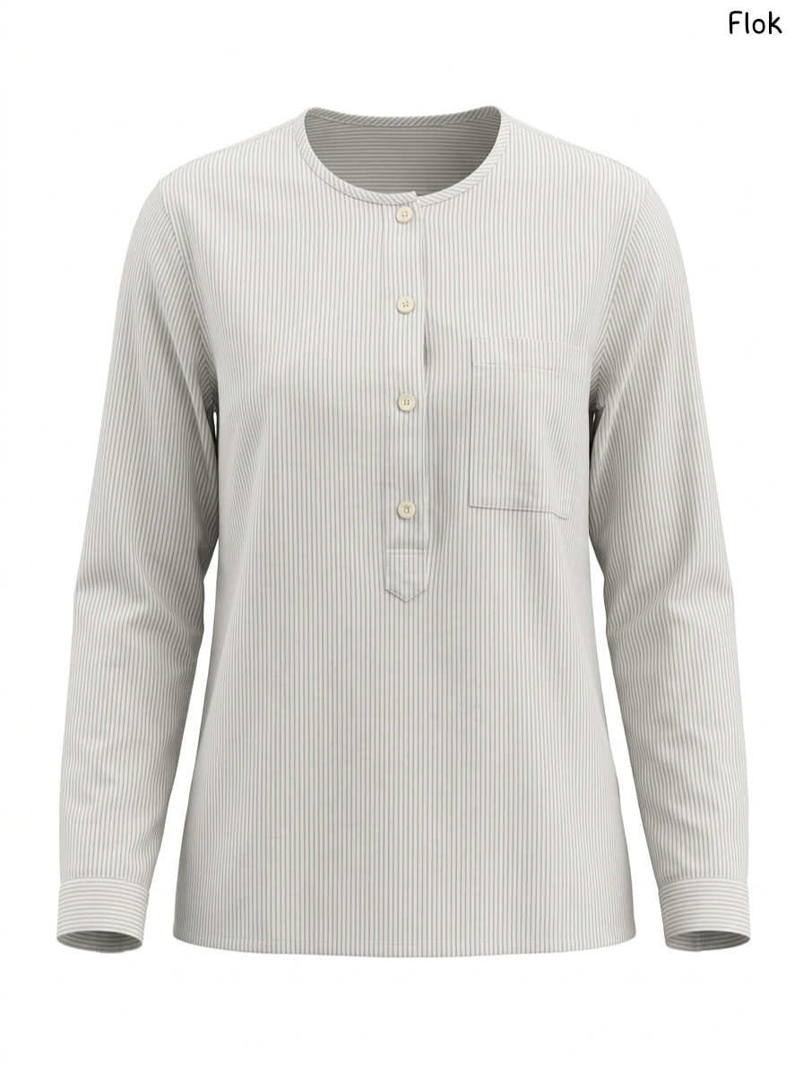 Flok Grey Striped Long-Sleeve Shirt